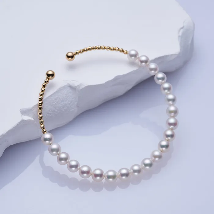 18K Solid Gold Akoya Pearl Bracelet KB00040 Pearly Lustre Bracelets