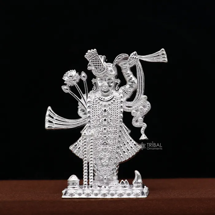 20 925 Sterling silver handmade design Idols Lord Krishna Shrinathji statue figurine puja articles decorative gift puja art635 TRIBAL ORNAMENTS Necklaces 20 925 Sterling silver handmade design Idols Lord Krishna Shrinathji statue figurine puja articles decorative gift puja art635 TRIBAL ORNAMENTS Necklaces