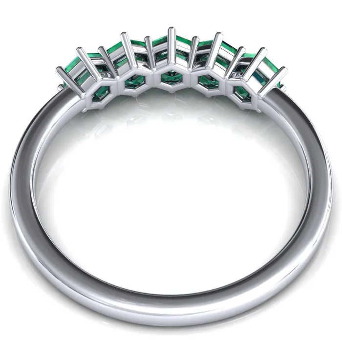 5Stone 5mm Hexagon Wedding Band Fire Brilliance Rings
