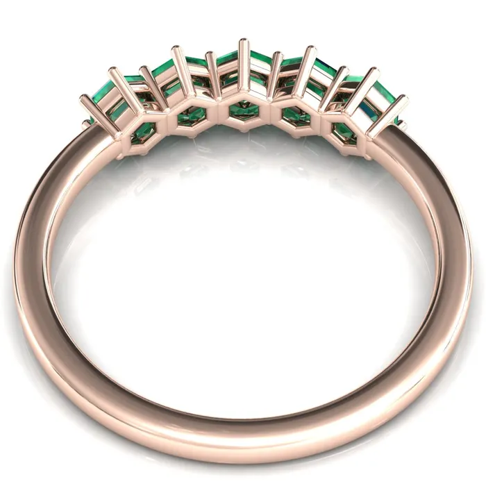 5Stone 5mm Hexagon Wedding Band Fire Brilliance Rings