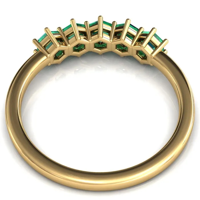 5Stone 5mm Hexagon Wedding Band Fire Brilliance Rings
