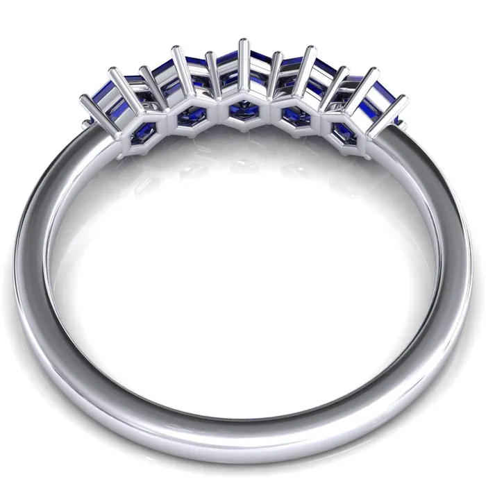 5Stone 5mm Hexagon Wedding Band Fire Brilliance Rings