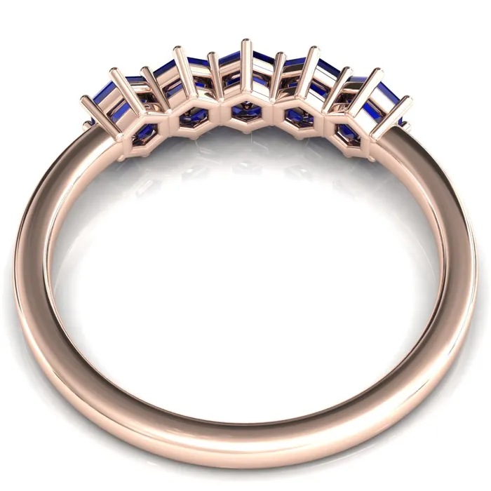 5Stone 5mm Hexagon Wedding Band Fire Brilliance Rings