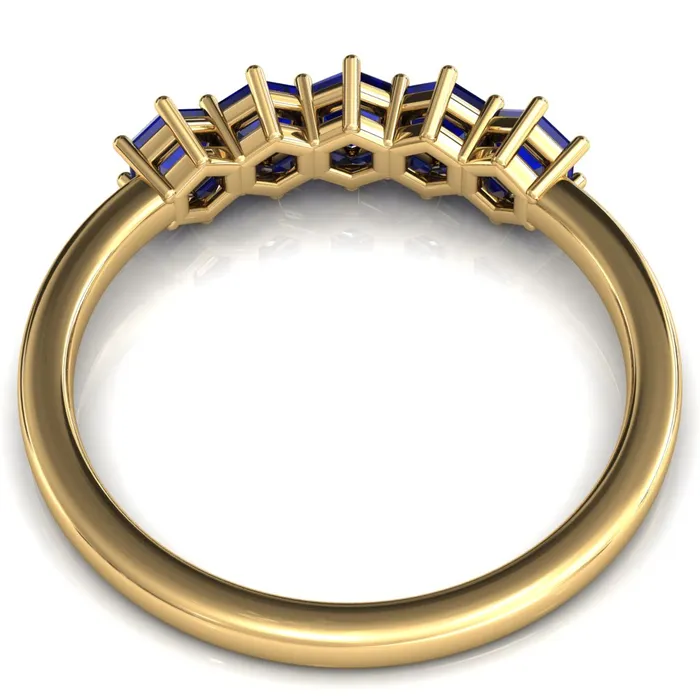 5Stone 5mm Hexagon Wedding Band Fire Brilliance Rings