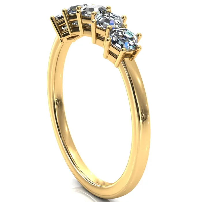 5Stone 5mm Hexagon Wedding Band Fire Brilliance Rings