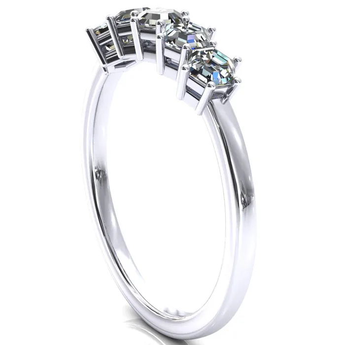 5Stone 5mm Hexagon Wedding Band Fire Brilliance Rings
