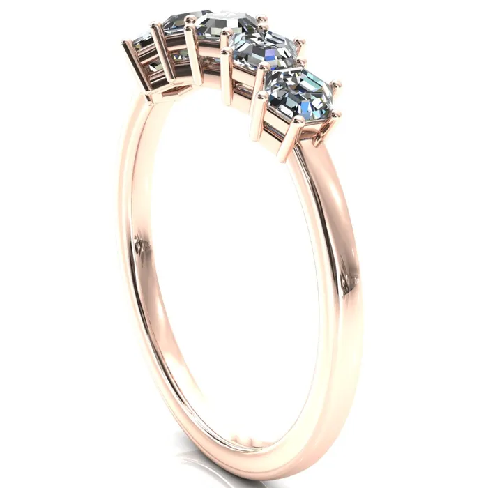 5Stone 5mm Hexagon Wedding Band Fire Brilliance Rings