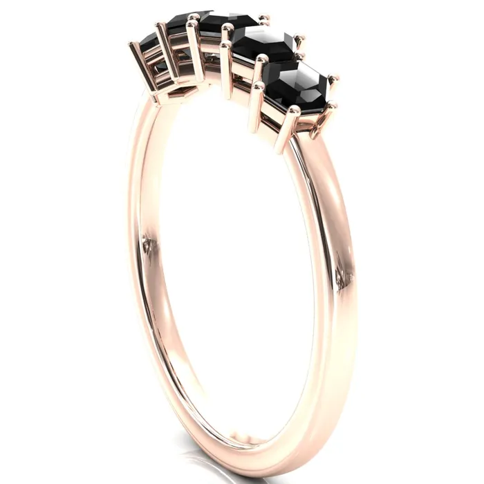 5Stone 5mm Hexagon Wedding Band Fire Brilliance Rings