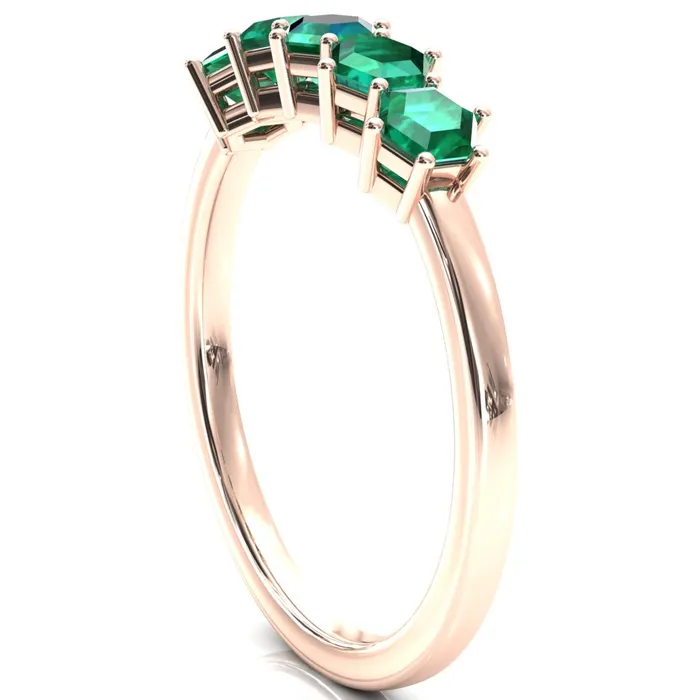 5Stone 5mm Hexagon Wedding Band Fire Brilliance Rings