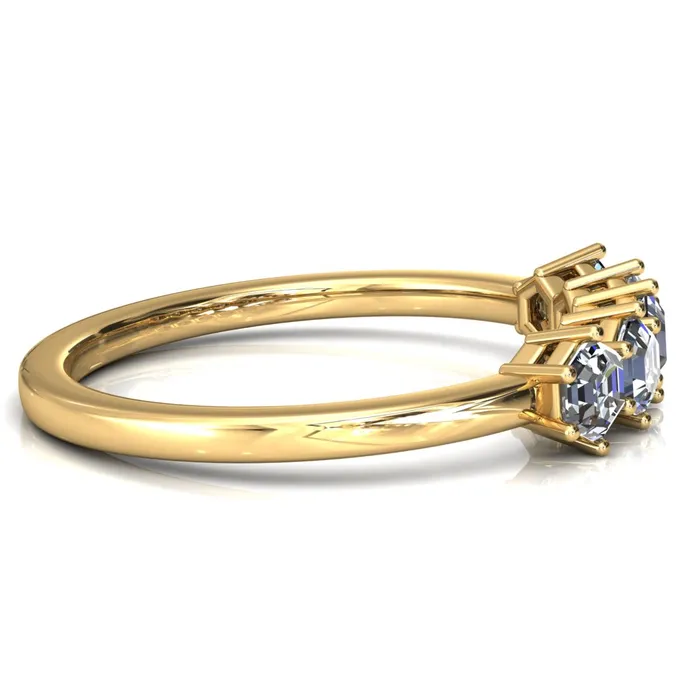 5Stone 5mm Hexagon Wedding Band Fire Brilliance Rings