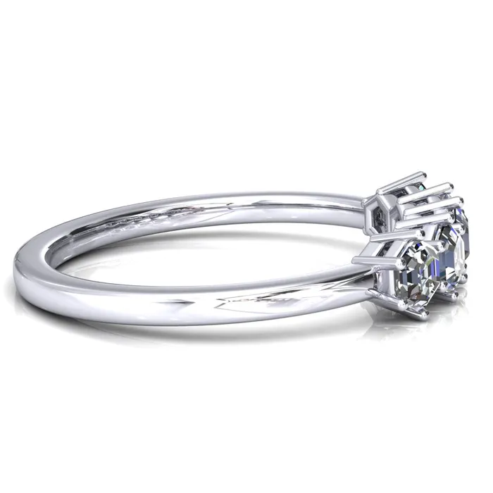 5Stone 5mm Hexagon Wedding Band Fire Brilliance Rings