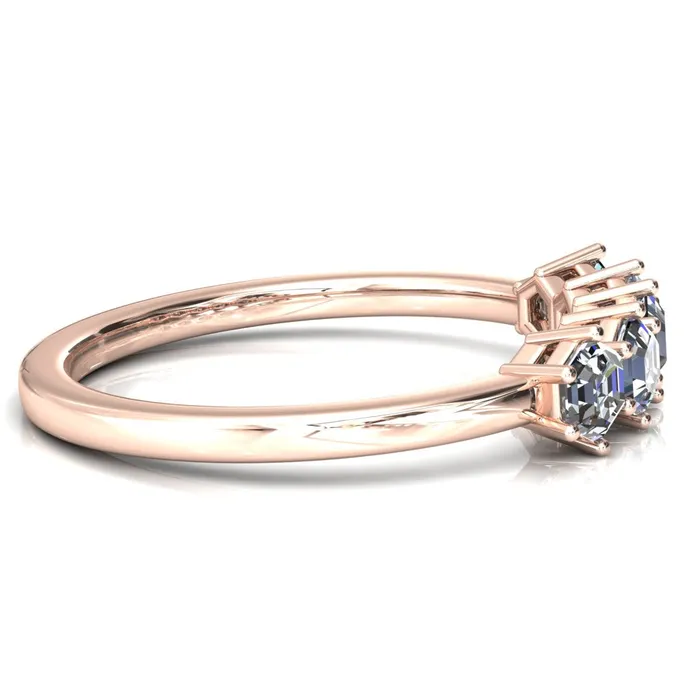 5Stone 5mm Hexagon Wedding Band Fire Brilliance Rings
