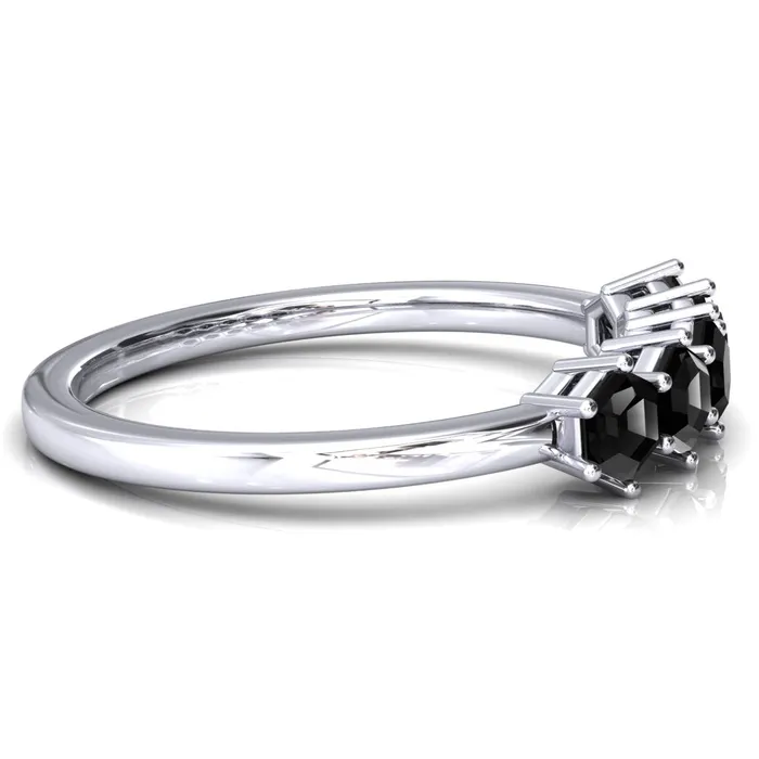 5Stone 5mm Hexagon Wedding Band Fire Brilliance Rings