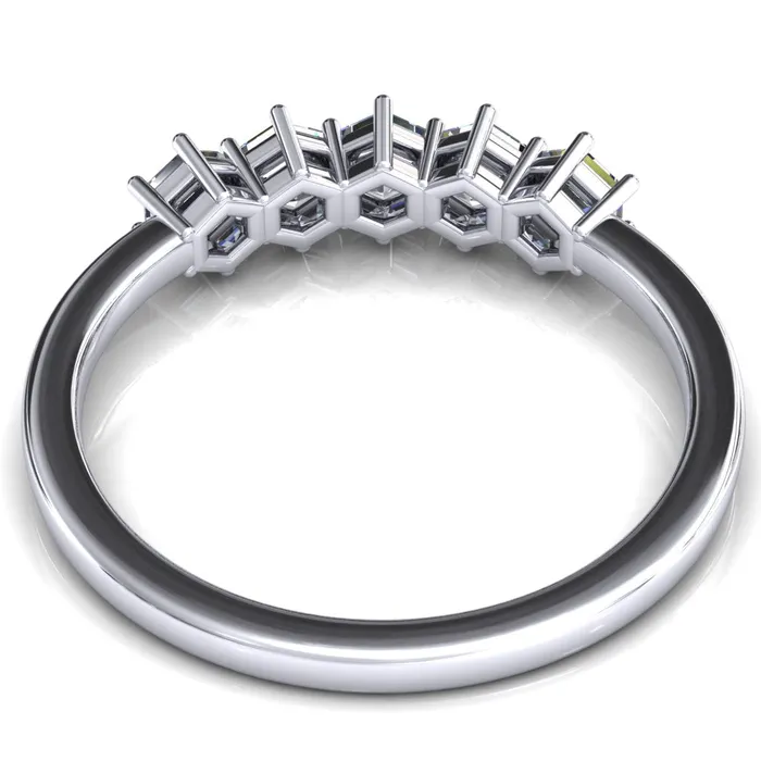 5Stone 5mm Hexagon Wedding Band Fire Brilliance Rings