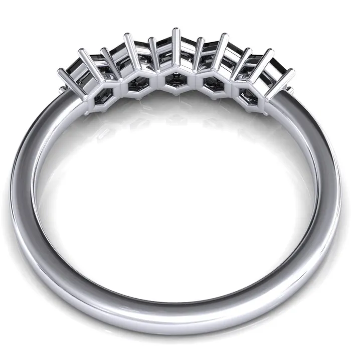 5Stone 5mm Hexagon Wedding Band Fire Brilliance Rings