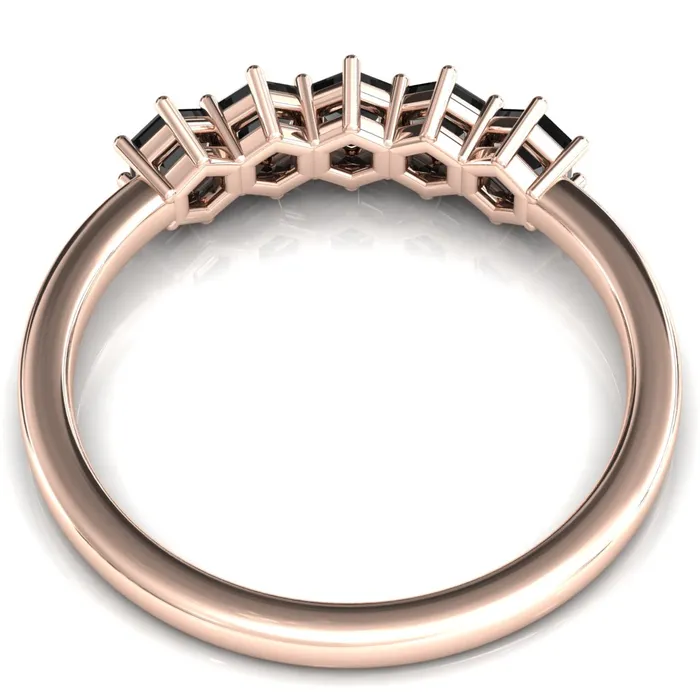 5Stone 5mm Hexagon Wedding Band Fire Brilliance Rings