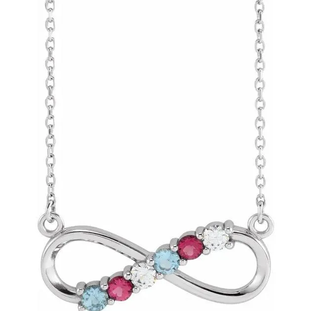 6Stone Family InfinityInspired 18 Necklace Fire Brilliance Necklaces