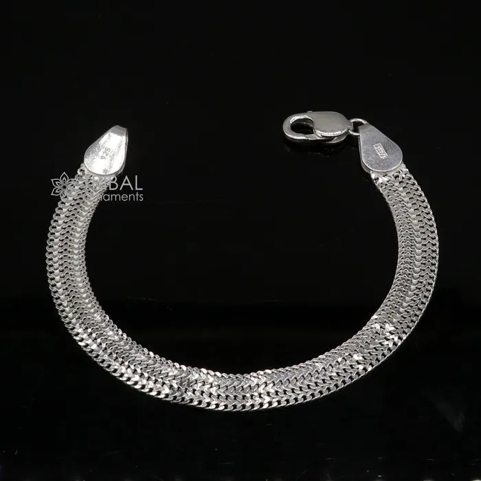 85 Vintage design pure 925 sterling silver handmade amazing wheat chain flexible unisex bracelet jewelry from Rajasthan india sbr722 TRIBAL ORNAMENTS Bracelets
