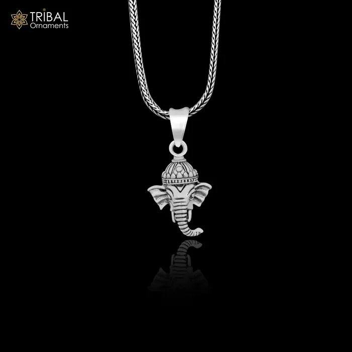 925 sterling silver Lord Ganesha pendant excellent unique design stylish unisex personalized gift pendant jewelry ssp885 TRIBAL ORNAMENTS Necklaces