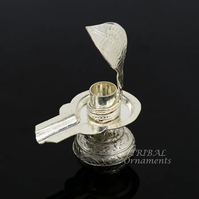 925 fine solid sterling silver lord shiva lingam standjalheri use for puthold shiva lingam in home temple awesome handmade article su866 TRIBAL ORNAMENTS Necklaces