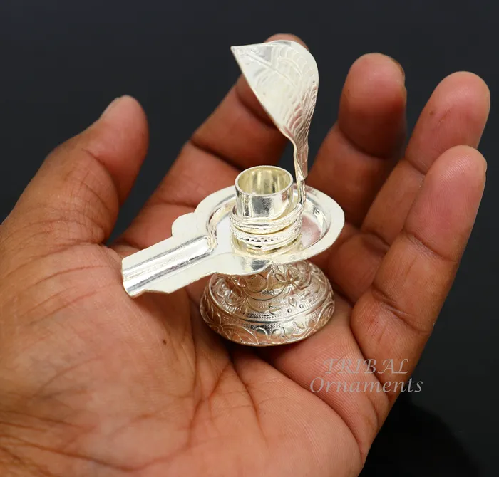 925 fine solid sterling silver lord shiva lingam standjalheri use for puthold shiva lingam in home temple awesome handmade article su866 TRIBAL ORNAMENTS Necklaces
