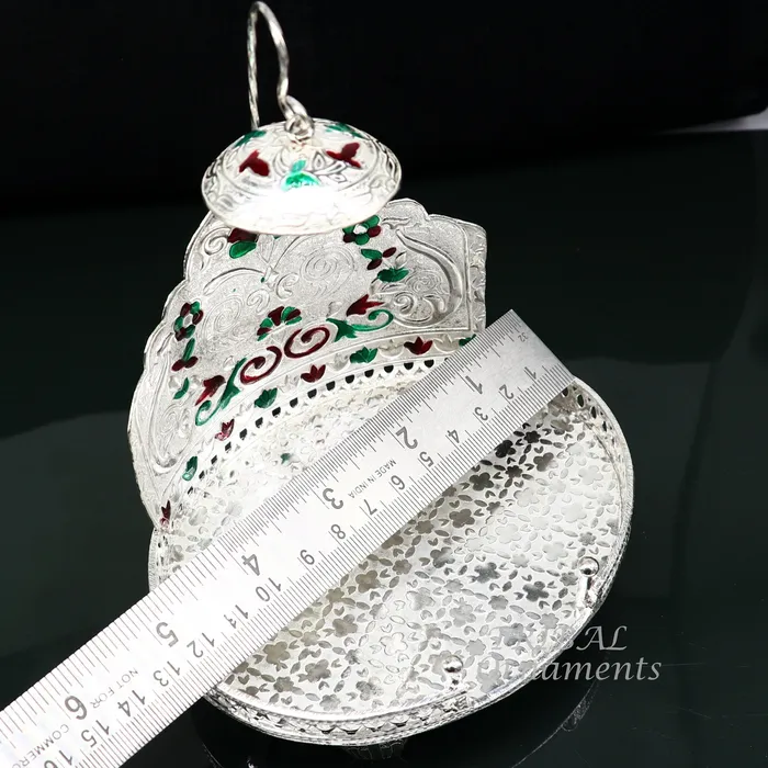 925 pure sterling silver Handmade Divine Singhasan idol krishna Bal Gopala throne god statues stand chair temple art puja article su854 TRIBAL ORNAMENTS Rings