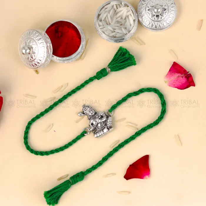 925 Sterling silver bal krishna design pendant Rakhi bracelet Rakshabandhan festival rk363 TRIBAL ORNAMENTS Bracelets
