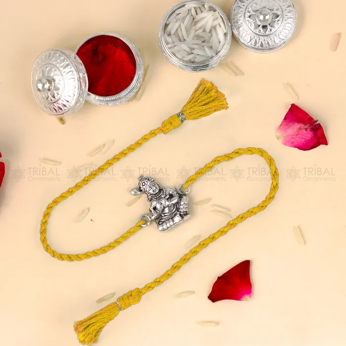 925 Sterling silver bal krishna design pendant Rakhi bracelet Rakshabandhan festival rk363 TRIBAL ORNAMENTS Bracelets