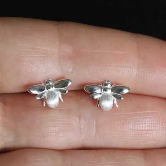 925 Sterling Silver Bee Stud Earring Jewelvers Earrings
