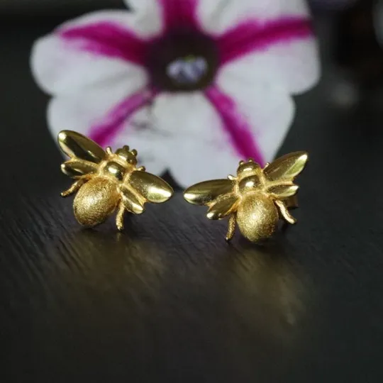 925 Sterling Silver Bee Stud Earring Jewelvers Earrings