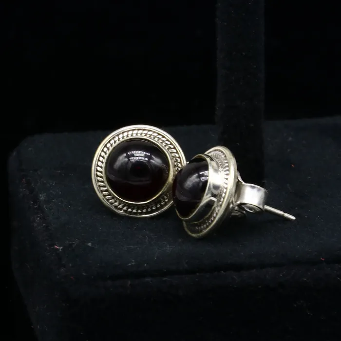 925 sterling silver fabulous garnet stone stud earrings best unisex jewelry fancy earrings daily use jewelry collection s1268 TRIBAL ORNAMENTS Earrings