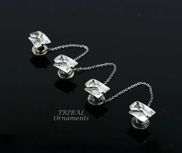 925 Sterling silver handmade amazing shirt with tie design buttons for mens kurta best gifting accessories btn11 TRIBAL ORNAMENTS Necklaces