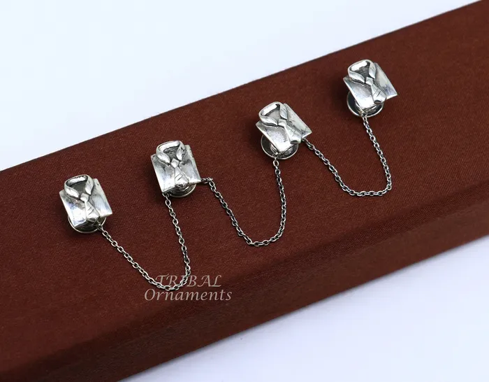 925 Sterling silver handmade amazing shirt with tie design buttons for mens kurta best gifting accessories btn11 TRIBAL ORNAMENTS Necklaces