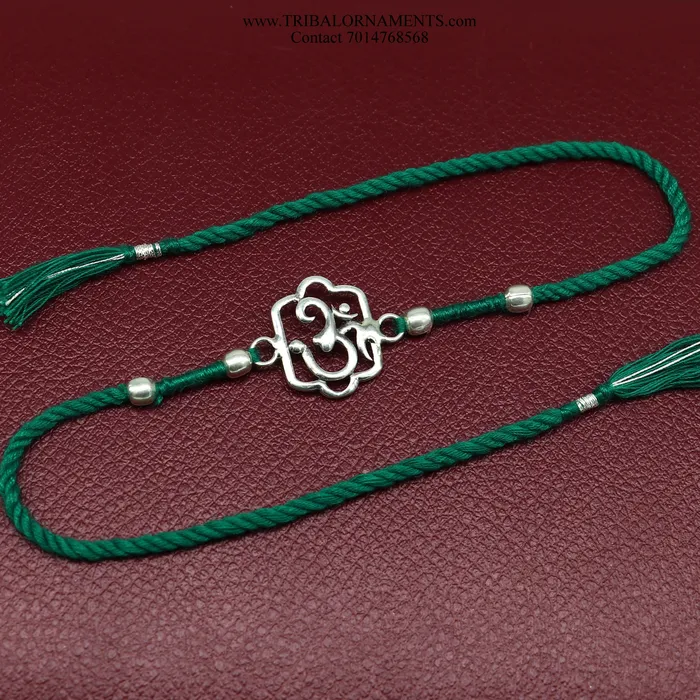 925 sterling silver handmade AUM OM design Rakhi Bracelet amazing stylish gift for Rakshabandhan rk92 TRIBAL ORNAMENTS Bracelets