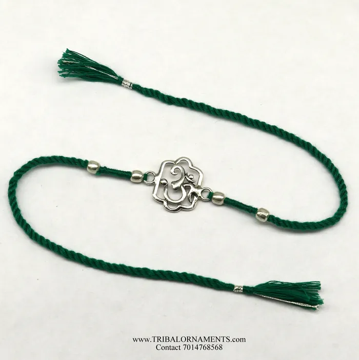 925 sterling silver handmade AUM OM design Rakhi Bracelet amazing stylish gift for Rakshabandhan rk92 TRIBAL ORNAMENTS Bracelets