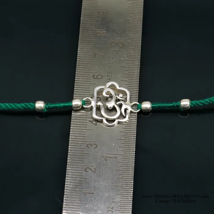 925 sterling silver handmade AUM OM design Rakhi Bracelet amazing stylish gift for Rakshabandhan rk92 TRIBAL ORNAMENTS Bracelets