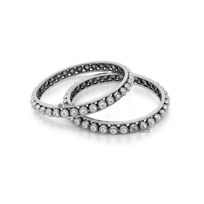 925 sterling silver handmade bangle for Girls gorgeous natural pearl stone stylish bangle excellent customized tribal jewelry nba91 TRIBAL ORNAMENTS Bracelets 925 sterling silver handmade bangle for Girls gorgeous natural pearl stone stylish bangle excellent customized tribal jewelry nba91 TRIBAL ORNAMENTS Bracelets