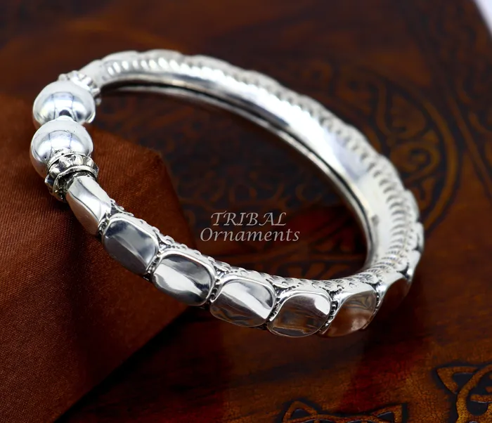925 sterling silver handmade gorgeous customized work bangle bracelet kada vintage antique design stylish bangle unisex jewelry nsk493 TRIBAL ORNAMENTS Bracelets