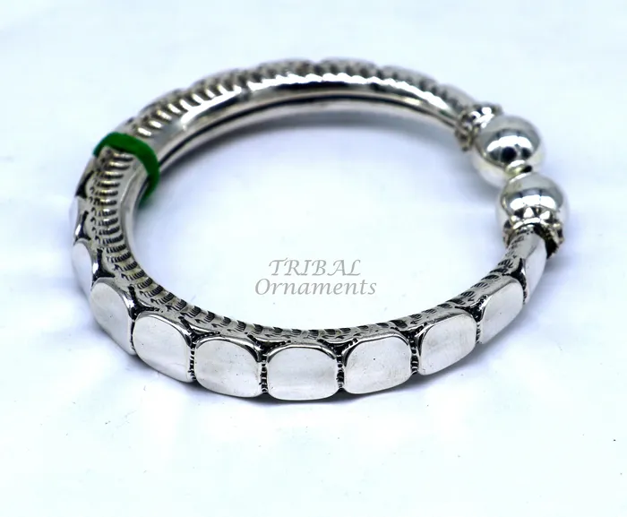 925 sterling silver handmade gorgeous customized work bangle bracelet kada vintage antique design stylish bangle unisex jewelry nsk493 TRIBAL ORNAMENTS Bracelets