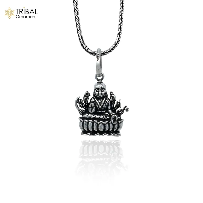 925 sterling silver handmade Lord Dhan Laxmi ji design stylish pendant nsp993 TRIBAL ORNAMENTS Necklaces 925 sterling silver handmade Lord Dhan Laxmi ji design stylish pendant nsp993 TRIBAL ORNAMENTS Necklaces