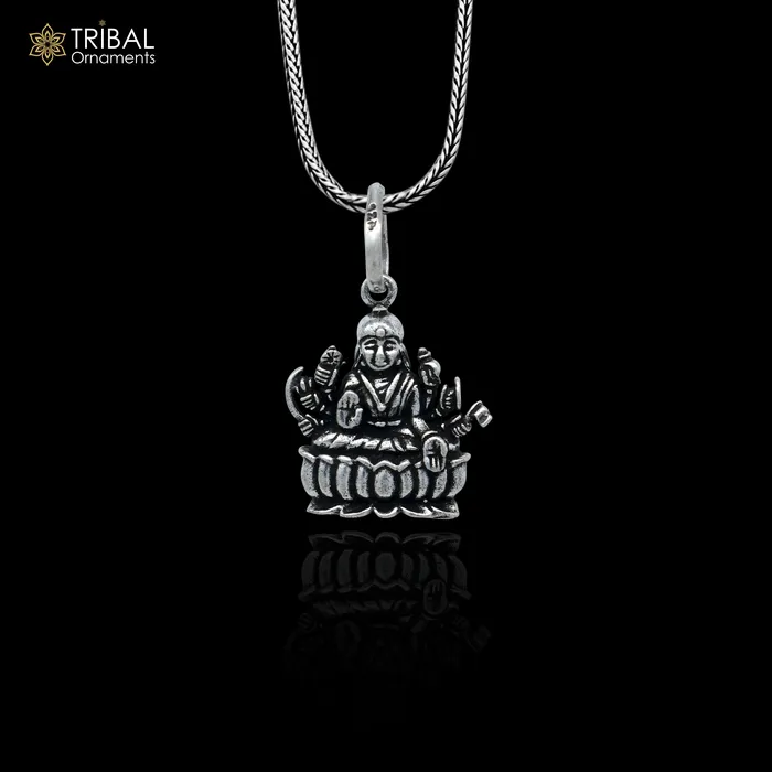 925 sterling silver handmade Lord Dhan Laxmi ji design stylish pendant nsp993 TRIBAL ORNAMENTS Necklaces 925 sterling silver handmade Lord Dhan Laxmi ji design stylish pendant nsp993 TRIBAL ORNAMENTS Necklaces