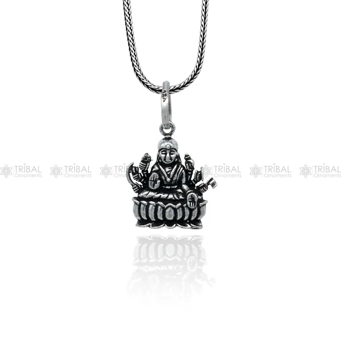925 sterling silver handmade Lord Dhan Laxmi ji design stylish pendant nsp993 TRIBAL ORNAMENTS Necklaces 925 sterling silver handmade Lord Dhan Laxmi ji design stylish pendant nsp993 TRIBAL ORNAMENTS Necklaces