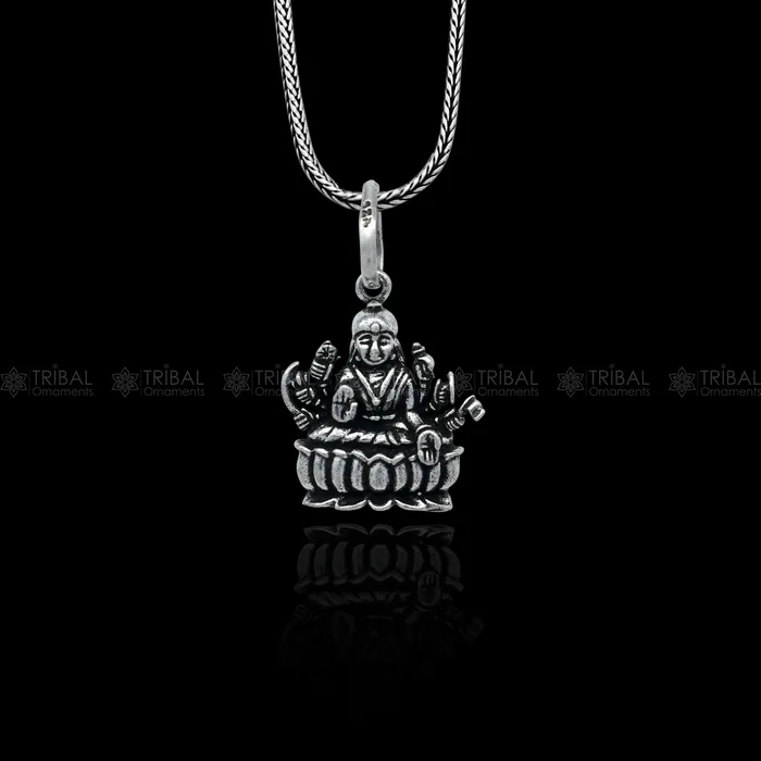 925 sterling silver handmade Lord Dhan Laxmi ji design stylish pendant nsp993 TRIBAL ORNAMENTS Necklaces 925 sterling silver handmade Lord Dhan Laxmi ji design stylish pendant nsp993 TRIBAL ORNAMENTS Necklaces