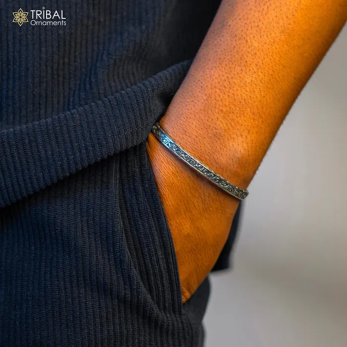 925 sterling silver handmade solid antique finish fashion kada cuff bracelet cuff kada unsex gifting jewelry solid silver kada cuff152 TRIBAL ORNAMENTS Bracelets