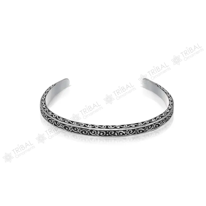 925 sterling silver handmade solid antique finish fashion kada cuff bracelet cuff kada unsex gifting jewelry solid silver kada cuff152 TRIBAL ORNAMENTS Bracelets