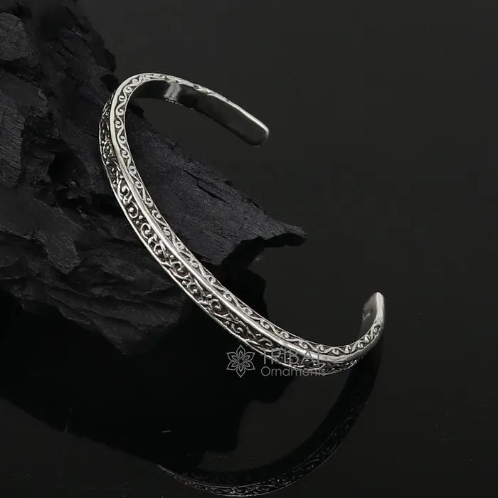 925 sterling silver handmade solid antique finish fashion kada cuff bracelet cuff kada unsex gifting jewelry solid silver kada cuff152 TRIBAL ORNAMENTS Bracelets