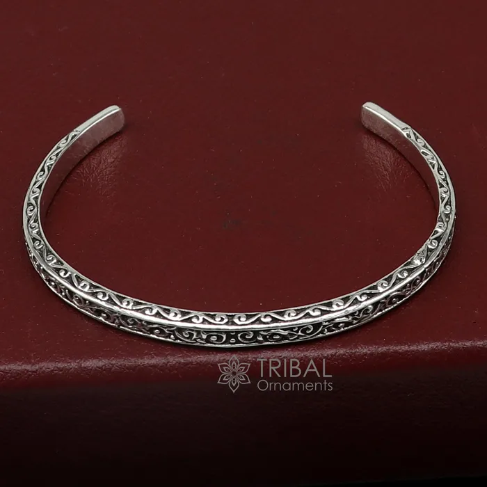 925 sterling silver handmade solid antique finish fashion kada cuff bracelet cuff kada unsex gifting jewelry solid silver kada cuff152 TRIBAL ORNAMENTS Bracelets