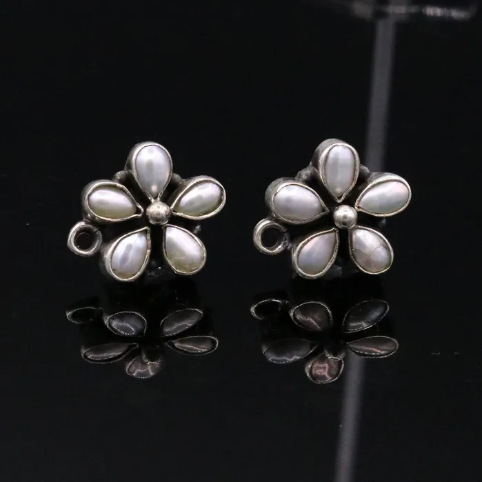 925 Sterling silver handmade stud earrings awesome white pearl customized stud ear plug pearl earring bridesmaid gifting jewelry s104 TRIBAL ORNAMENTS Earrings 925 Sterling silver handmade stud earrings awesome white pearl customized stud ear plug pearl earring bridesmaid gifting jewelry s104 TRIBAL ORNAMENTS Earrings