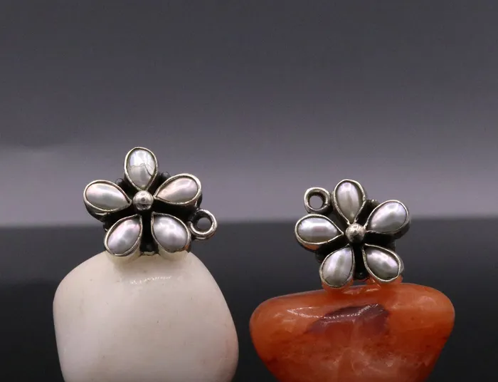 925 Sterling silver handmade stud earrings awesome white pearl customized stud ear plug pearl earring bridesmaid gifting jewelry s104 TRIBAL ORNAMENTS Earrings 925 Sterling silver handmade stud earrings awesome white pearl customized stud ear plug pearl earring bridesmaid gifting jewelry s104 TRIBAL ORNAMENTS Earrings