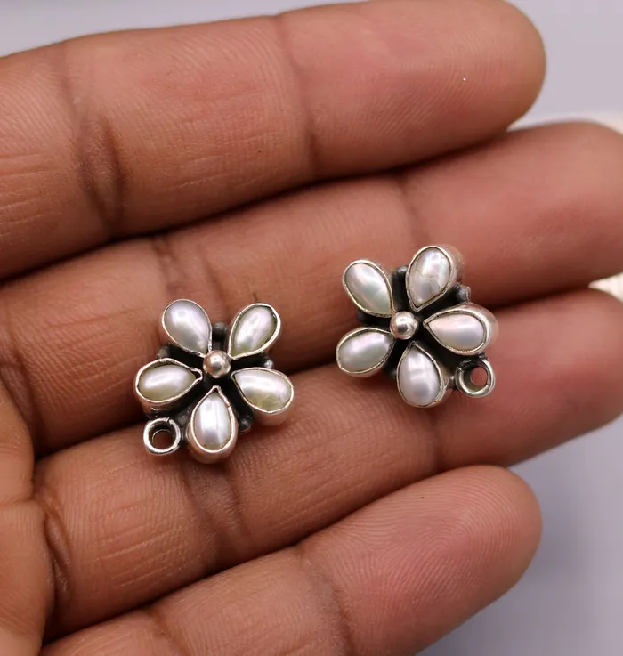 925 Sterling silver handmade stud earrings awesome white pearl customized stud ear plug pearl earring bridesmaid gifting jewelry s104 TRIBAL ORNAMENTS Earrings 925 Sterling silver handmade stud earrings awesome white pearl customized stud ear plug pearl earring bridesmaid gifting jewelry s104 TRIBAL ORNAMENTS Earrings